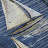 8' X 10' Navy Blue Ivory And Gold Nautical Washable Area Rug With UV Protection