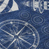 8' X 10' Navy Blue And Ivory Nautical Washable Area Rug With UV Protection