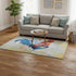 5' X 8' Blue Gold Red And Ivory Animal Print Washable Area Rug With UV Protection