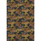 5' X 8' Midnight Yellow And Brown Animal Print Washable Area Rug With UV Protection