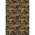 5' X 8' Midnight Yellow And Brown Animal Print Washable Area Rug With UV Protection