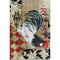 5' X 8' Midnight Red And Beige Animal Print Washable Area Rug With UV Protection