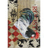 5' X 8' Midnight Red And Beige Animal Print Washable Area Rug With UV Protection