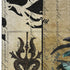 5' X 8' Midnight Red And Beige Animal Print Washable Area Rug With UV Protection