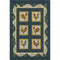 5' X 8' Midnight Gold And Red Animal Print Washable Area Rug With UV Protection