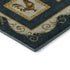 8' Midnight Gold And Red Animal Print Washable Round Rug With UV Protection