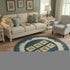 8' Midnight Gold And Red Animal Print Washable Round Rug With UV Protection