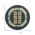 8' Midnight Gold And Red Animal Print Washable Round Rug With UV Protection