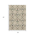5' X 8' Beige Gold And Gray Botanical Leaves Washable Area Rug With UV Protection
