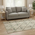 5' X 8' Beige Gold And Gray Botanical Leaves Washable Area Rug With UV Protection