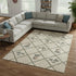 8' X 10' Beige Gold And Gray Botanical Leaves Washable Area Rug With UV Protection