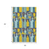 5' X 8' Blue Yellow And Green Geometric Washable Area Rug With UV Protection