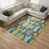 8' X 10' Blue Yellow And Green Geometric Washable Area Rug With UV Protection