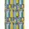 8' X 10' Blue Yellow And Green Geometric Washable Area Rug With UV Protection