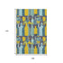 9' X 12' Blue Yellow And Green Geometric Washable Area Rug With UV Protection