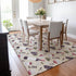 8' X 10' Ivory Purple And Green Geometric Washable Area Rug With UV Protection