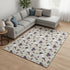 8' X 10' Ivory Purple And Green Geometric Washable Area Rug With UV Protection
