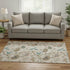 5' X 8' Beige Blue And Peach Geometric Washable Area Rug With UV Protection