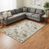 8' X 10' Beige Blue And Peach Geometric Washable Area Rug With UV Protection