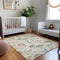 9' X 12' Beige Blue And Peach Geometric Washable Area Rug With UV Protection