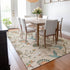9' X 12' Beige Blue And Peach Geometric Washable Area Rug With UV Protection