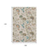 9' X 12' Beige Blue And Peach Geometric Washable Area Rug With UV Protection