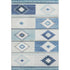5' X 8' Blue And Ivory Geometric Washable Area Rug With UV Protection