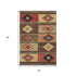 5' X 8' Rust Green And Gold Geometric Washable Area Rug With UV Protection