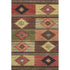 5' X 8' Rust Green And Gold Geometric Washable Area Rug With UV Protection