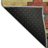 5' X 8' Rust Green And Gold Geometric Washable Area Rug With UV Protection