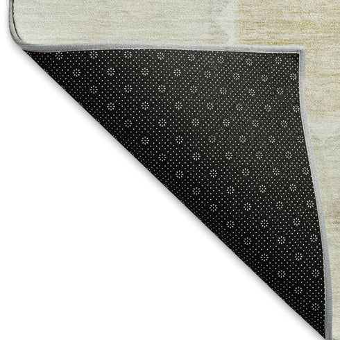 9' X 12' Gray And Ivory Geometric Washable Area Rug With UV Protection
