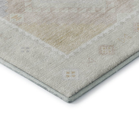 9' X 12' Gray And Ivory Geometric Washable Area Rug With UV Protection