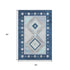 5' X 8' Blue And Ivory Geometric Washable Area Rug With UV Protection