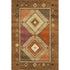 9' X 12' Brown Orange And Beige Geometric Washable Area Rug With UV Protection
