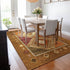 9' X 12' Brown Orange And Beige Geometric Washable Area Rug With UV Protection