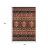 5' X 8' Brown Green And Rust Geometric Washable Area Rug With UV Protection
