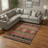 8' X 10' Brown Green And Rust Geometric Washable Area Rug With UV Protection