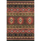 8' X 10' Brown Green And Rust Geometric Washable Area Rug With UV Protection