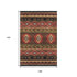 9' X 12' Brown Green And Rust Geometric Washable Area Rug With UV Protection