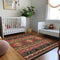 9' X 12' Brown Green And Rust Geometric Washable Area Rug With UV Protection