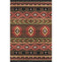 9' X 12' Brown Green And Rust Geometric Washable Area Rug With UV Protection