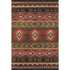 9' X 12' Brown Green And Rust Geometric Washable Area Rug With UV Protection