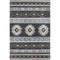 5' X 8' Midnight Gold And Ivory Geometric Washable Area Rug With UV Protection