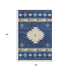 5' X 8' Blue Ivory And Gold Geometric Washable Area Rug With UV Protection
