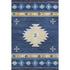 5' X 8' Blue Ivory And Gold Geometric Washable Area Rug With UV Protection
