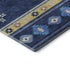 5' X 8' Blue Ivory And Gold Geometric Washable Area Rug With UV Protection