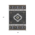 5' X 8' Midnight Ivory And Beige Geometric Washable Area Rug With UV Protection