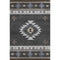 5' X 8' Midnight Ivory And Beige Geometric Washable Area Rug With UV Protection