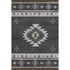 5' X 8' Midnight Ivory And Beige Geometric Washable Area Rug With UV Protection