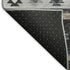 5' X 8' Midnight Ivory And Beige Geometric Washable Area Rug With UV Protection